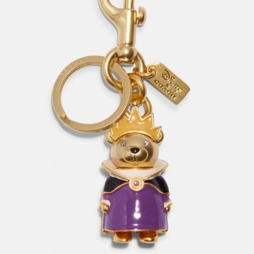 Coach X Disney Evil Queen Bear Keychain Charm NWT